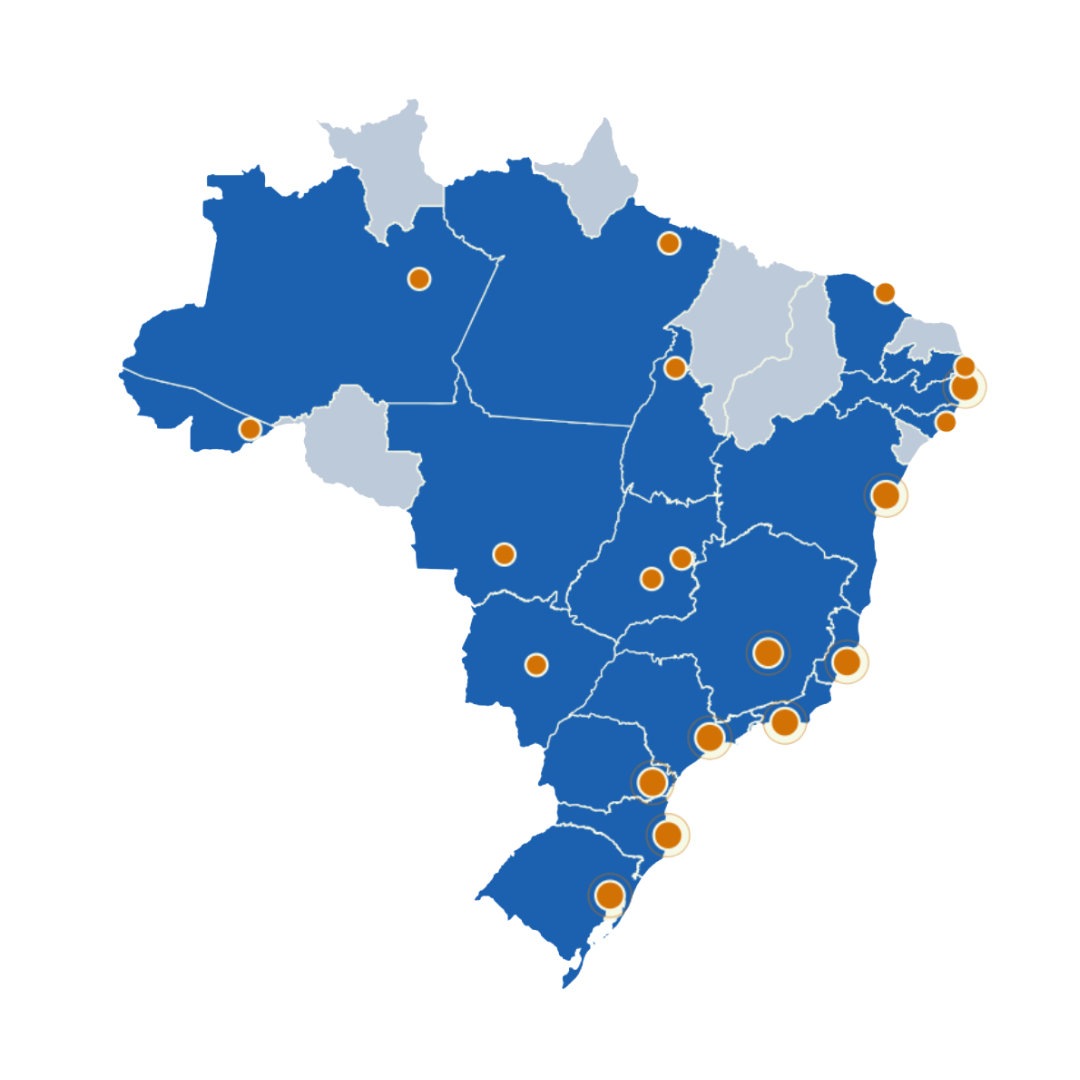 Mapa da presença de membros da IBFAN Brasil
