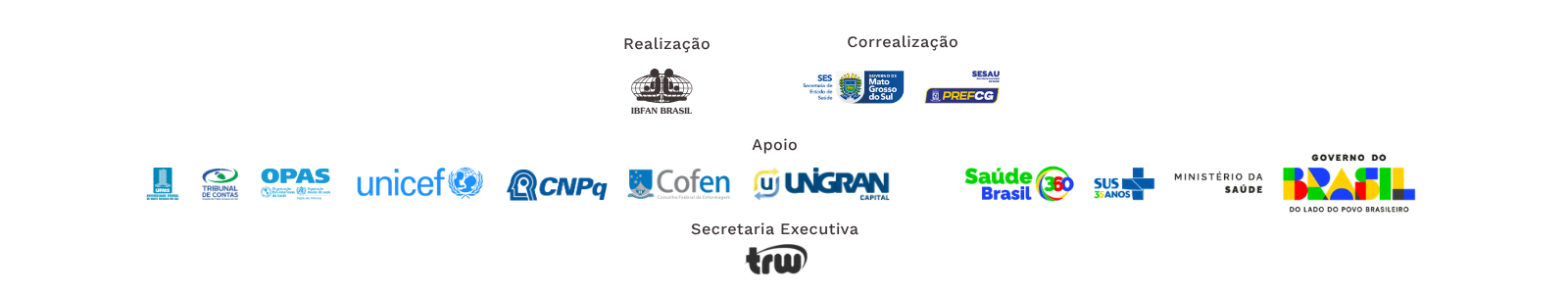 Realização, correalização, apoio e Secretaria Executiva do ENAM ENACS 2026